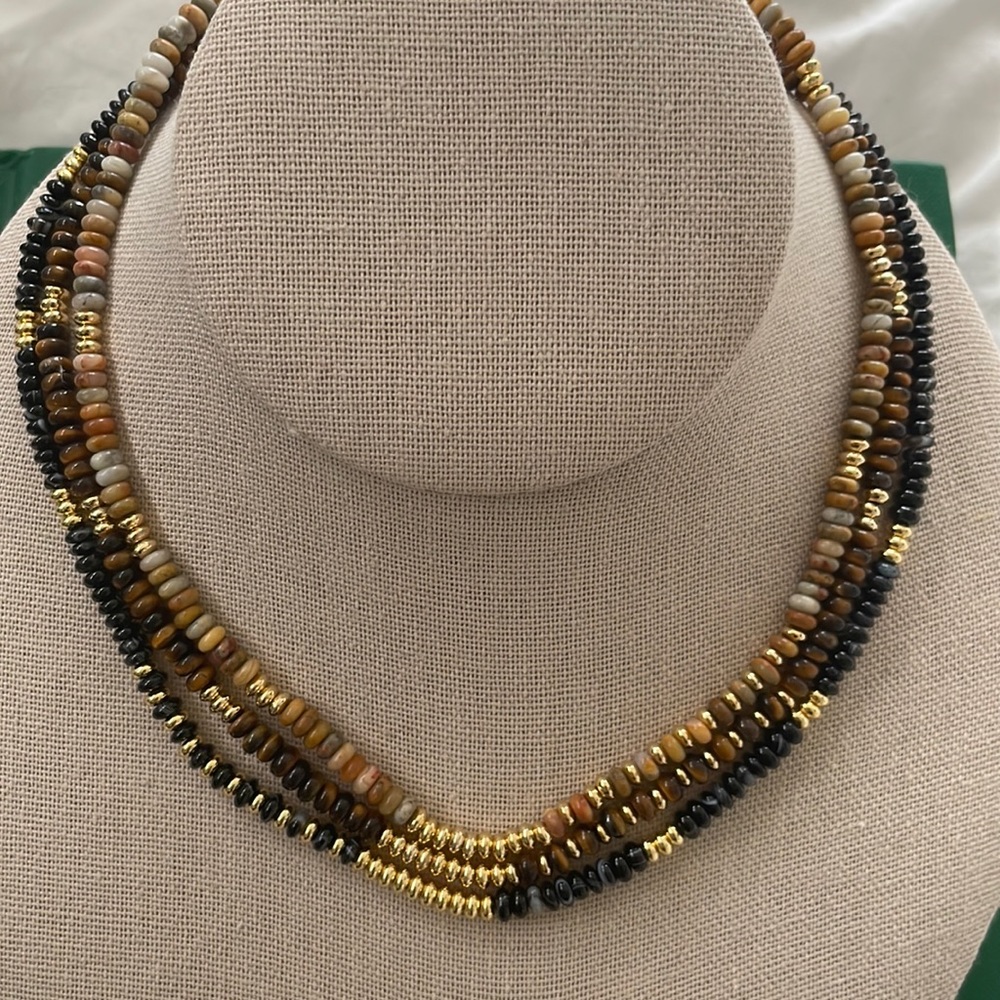 3 beaded necklaces multi color
